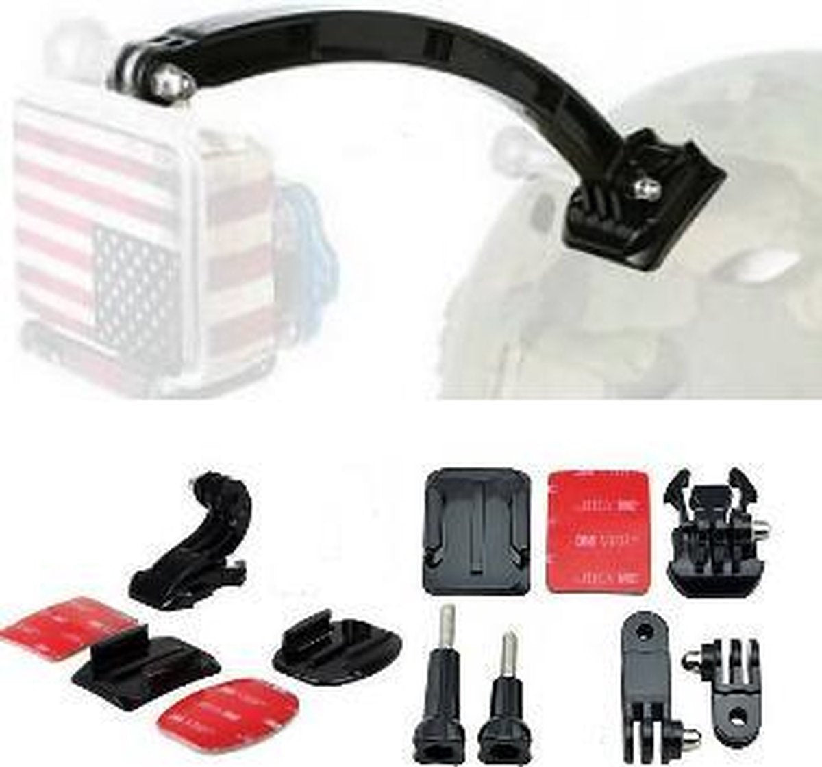 10 in 1 Complete GoPro Helmet Mount Kit voor GoPro Hero 3 4 5 6 – Outdoor Motor GoPro Accessoires Set