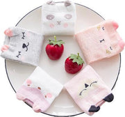 Set 5 paar baby meisjes enkelsokjes - 1-2 jaar - 5 pack baby meisjes sokken diertjes schattig