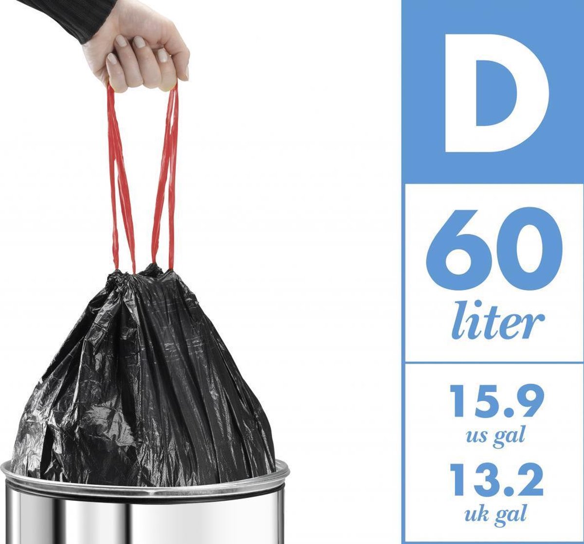 Hailo afvalzakken 60 l zwart 10 stuks