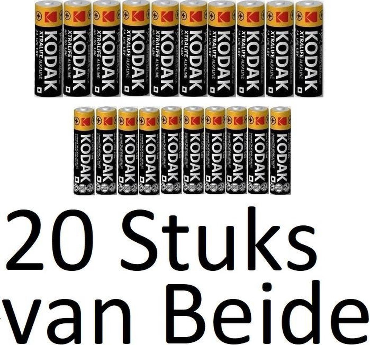20 kodak xtralife AA & 20 kodak xtralife AAA Batterijen