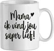 Moederdag cadeautje koffiemok Mama wit zwart bijStip