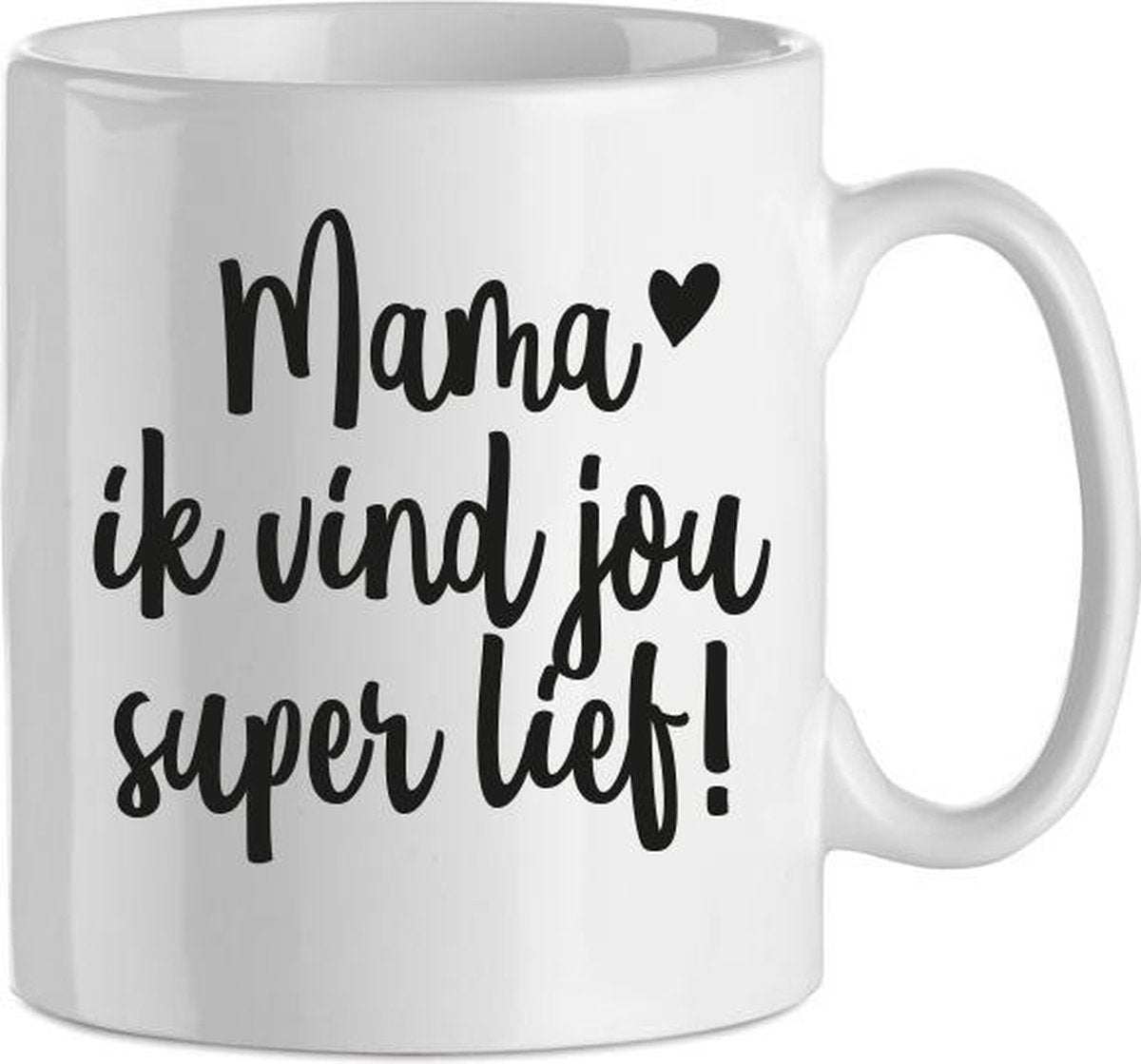 Moederdag cadeautje koffiemok Mama wit zwart bijStip