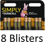 64 Stuks (8 Blisters a 8 st) Duracell AA Simply Batterijen