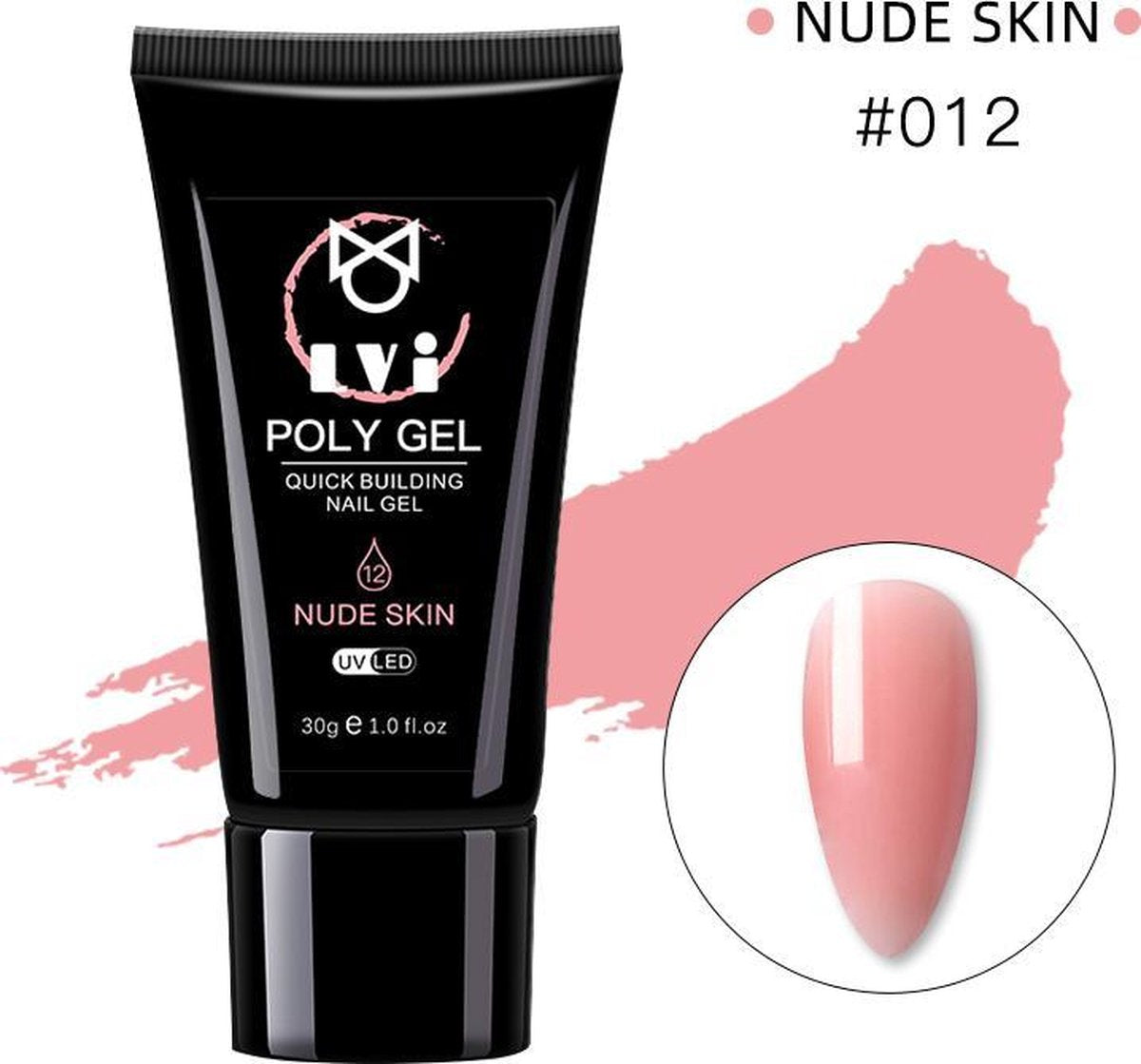 Elvi Polygel 30ml Nude - Nagelverlenging - UV/Led nagel poly gel kleur Nude skin-Quick Extension