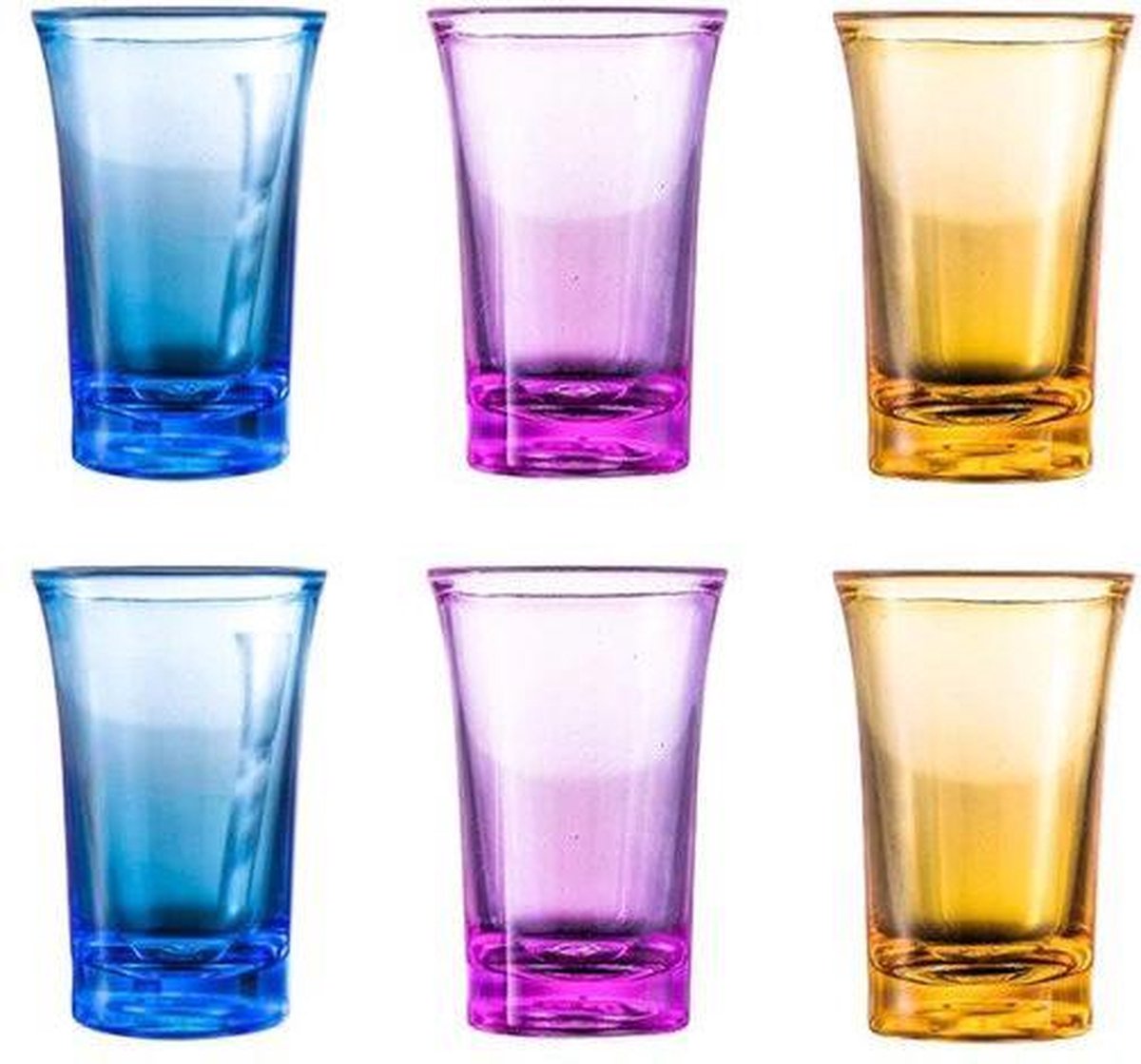 Shotglazen Gekleurd - Shotglaasjes - Kunststof Shot Glazen -  Shotjes - 6 stuks