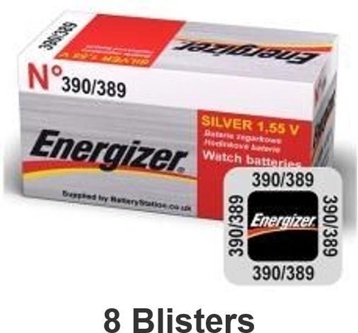 8 stuks (8 blisters a 1 stuk) Energizer knoopcel 389/390 MD horloge batterij zilver oxide