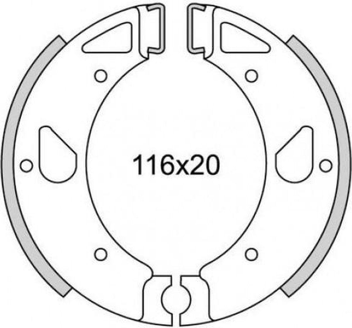 Remsegment Newfren GF0071 Kreidler Florett-80 Voor/Achter (1980->) 116*20mm