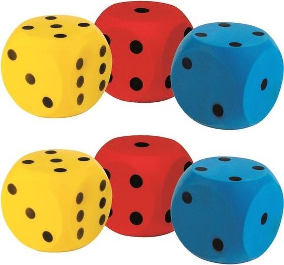 Grote foam dobbelsteen set van 6 stuks