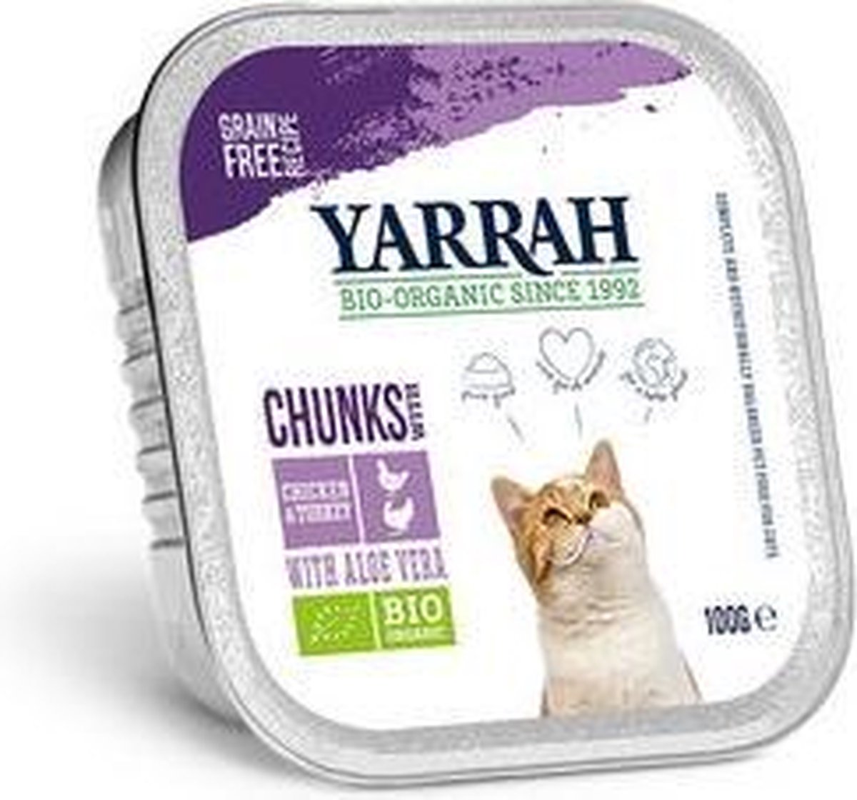 Yarrah cat kip/kalkoen kattenvoer 100 gr