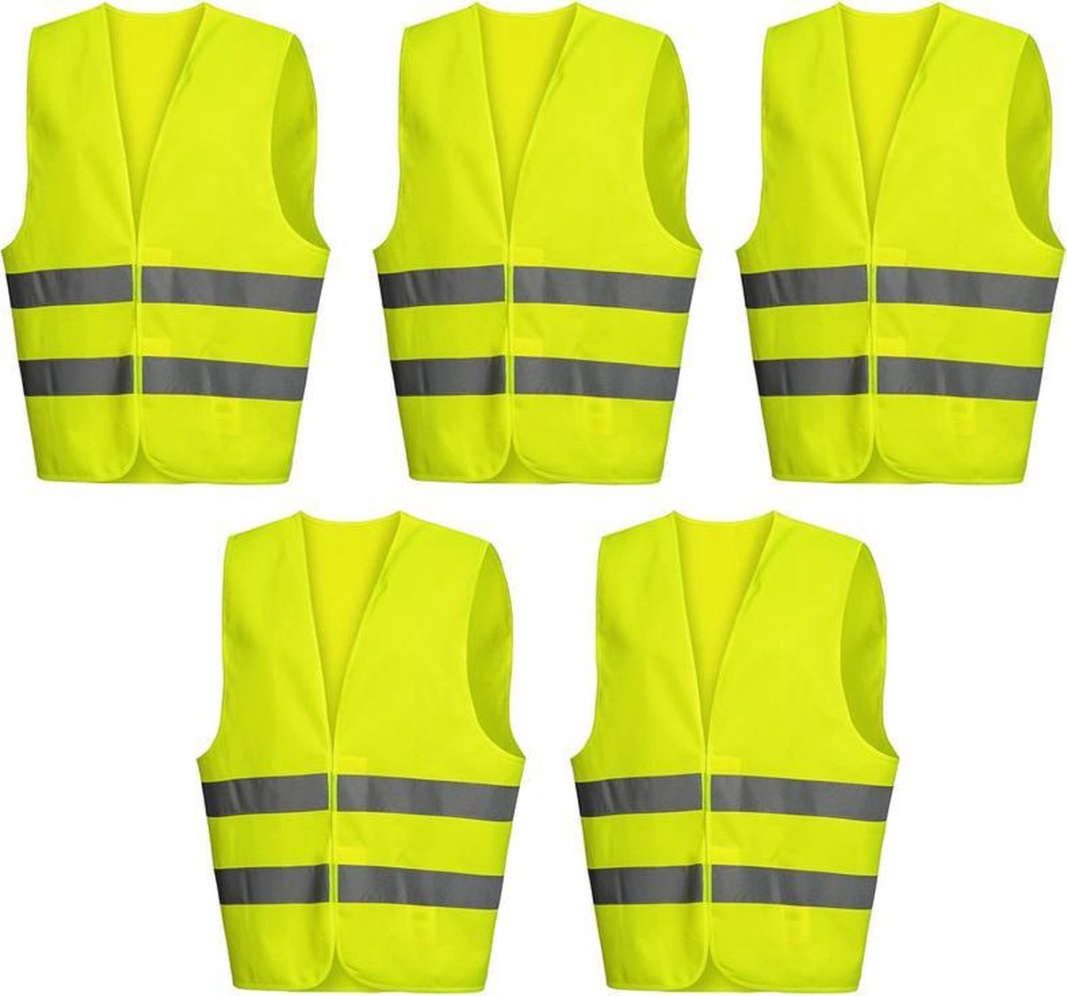 Doodadeals® | Veiligheidshesje Volwassenen | Veiligheidshesjes Auto | Reflecterend Hesje | Volwassenen | Geel | 5 Stuks