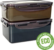 Lock&Lock ECO Vershoudbakjes | Bewaardozen voedsel | Lunchbox – Set van 2 stuks – Duurzaam – Zero waste – 100% gerecycled plastic – 1 + 1
