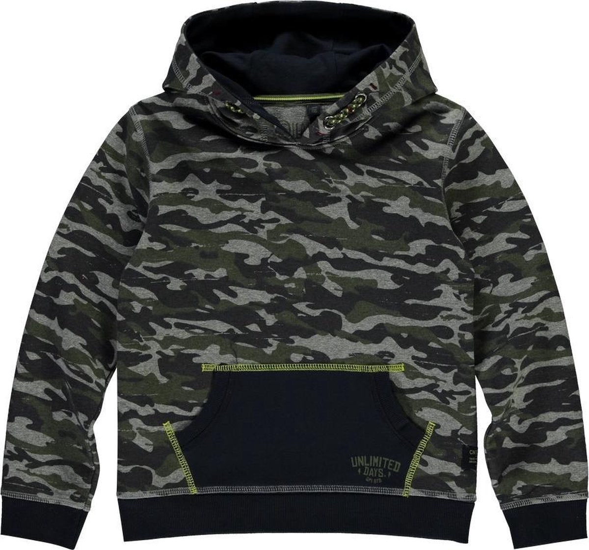 Quapi Tjebbe Hooded Sweater Jongens - Camouflage Print - Maat 110-116