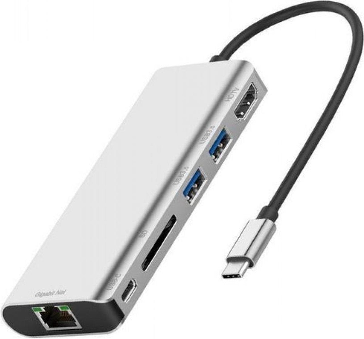 6 in 1 Type-C hub - with USB3.0x2/SD Card+HDMI+RJ45+Type-c(PD) port-USB-C 6-In-1 Multifunction Station
