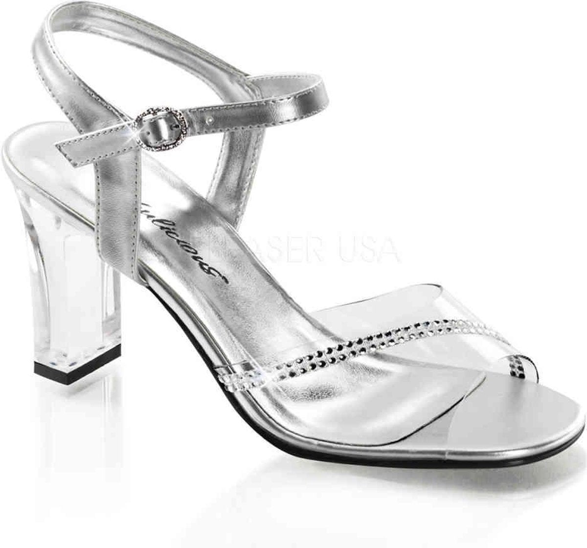 Fabulicious Hoge hakken -39 Shoes- ROMANCE-308R US 9 Transparant/Zilverkleurig