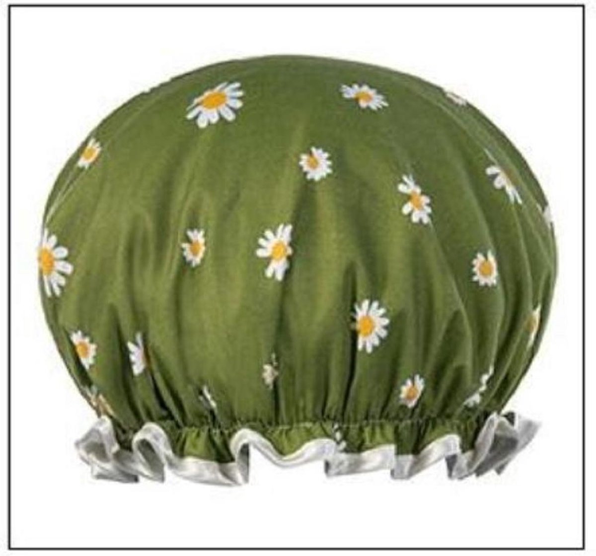 Dikke 1Stuks Douche muts - Shower Cap - Green Daisy - Waterdicht - BadMuts  - Dubbele Laag - Douchemuts Haar Cover Bedekking - Vrouwen Benodigdheden DoucheCap Badkamer Accessoires