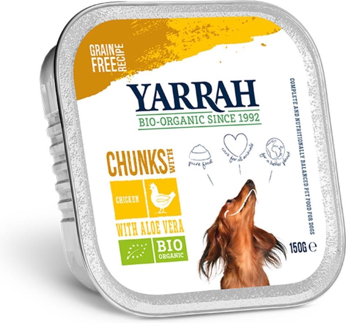 Yarrah Dog Alu Brokjes In Saus - Graanvrij - Kip - Hondenvoer - 12 x 150 g