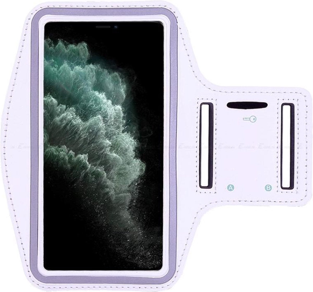 Hardloop Sportarmband iPhone 12 Pro | Telefoonhouder iPhone 12 Pro | Hardlooparmband | Wit