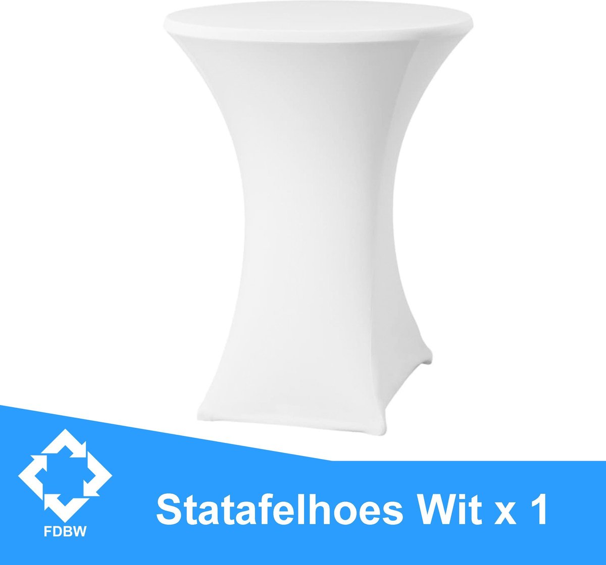 Statafelrok Luxe Wit x 1 - Statafel Tafelrok - Statafelhoes - Stretchrok – Voor Statafel ∅80 x 110 cm