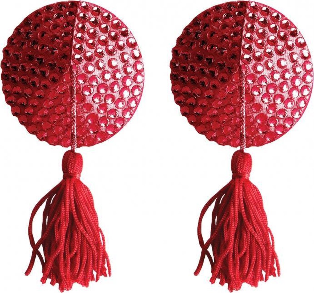 Ouch! – Tepel Kwasten met Zelfklevend Strip voor Verassing en Verleiding - Rood