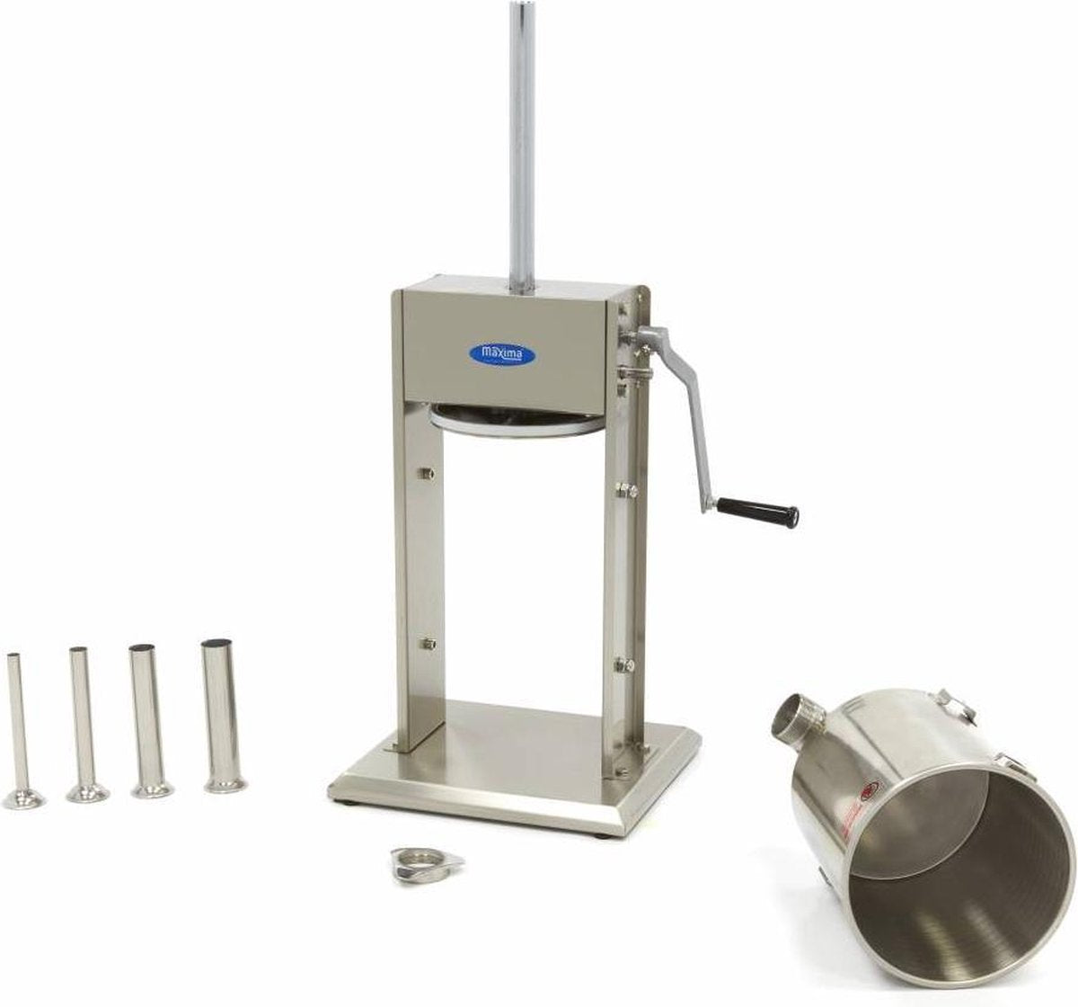 Worstenvuller 10 Liter - Verticaal - RVS - met 4 Vulbuizen - 2 Snelheden - Worstmachine / Worstvuller - Maxima