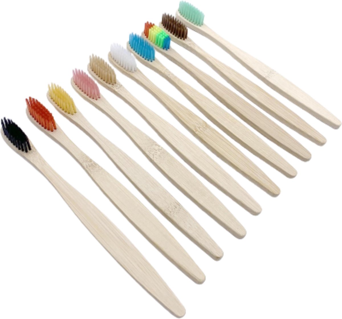HMerch™ Bamboe Tandenborstel Set - 10 stuks - Verschillende kleuren - Biologisch afbreekbaar - Houten Tandenborstel