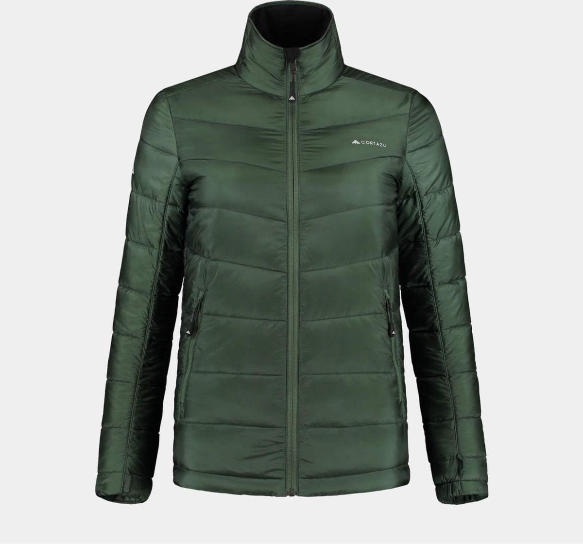 Cortazu Mountain Mid-layer Jas Zip-in Donker Groen | Dames warm gevoerde outdoor jas