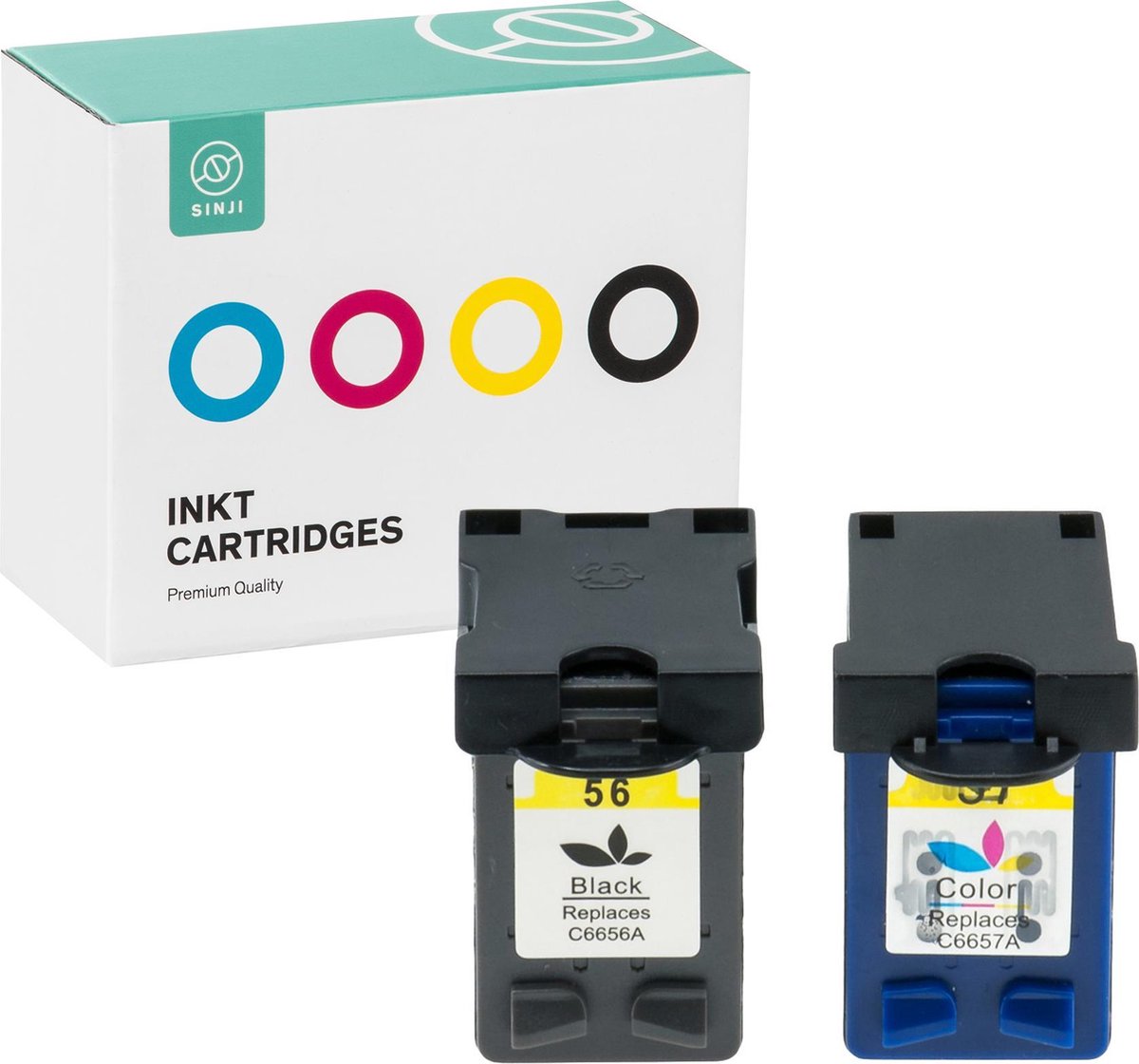 Sinji Inktcartridge voor HP 56 + 57 - Multiverpakking - Hoge capaciteit
