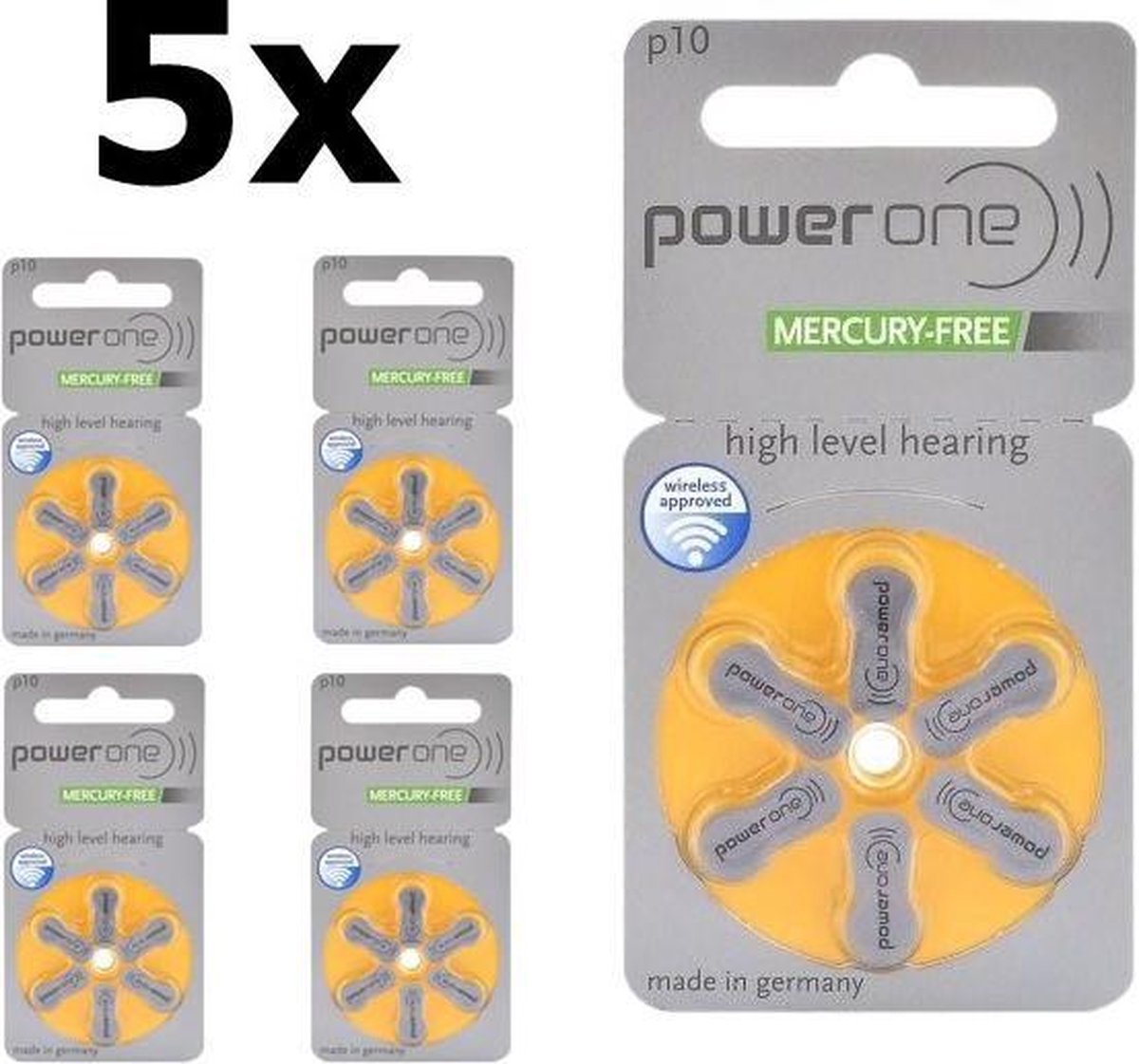 30 Stuks (5 Blister a 6st) Power One van Varta P10 / 10 / PR70 1