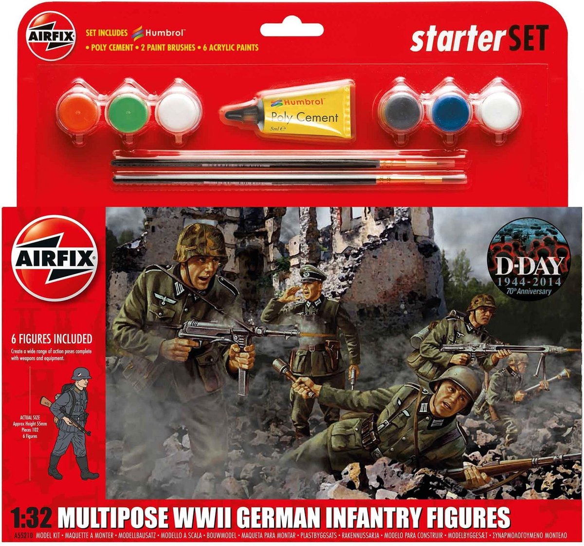 Airfix Wwii German Infantry Multipose Starter Set Modelbouwpakket