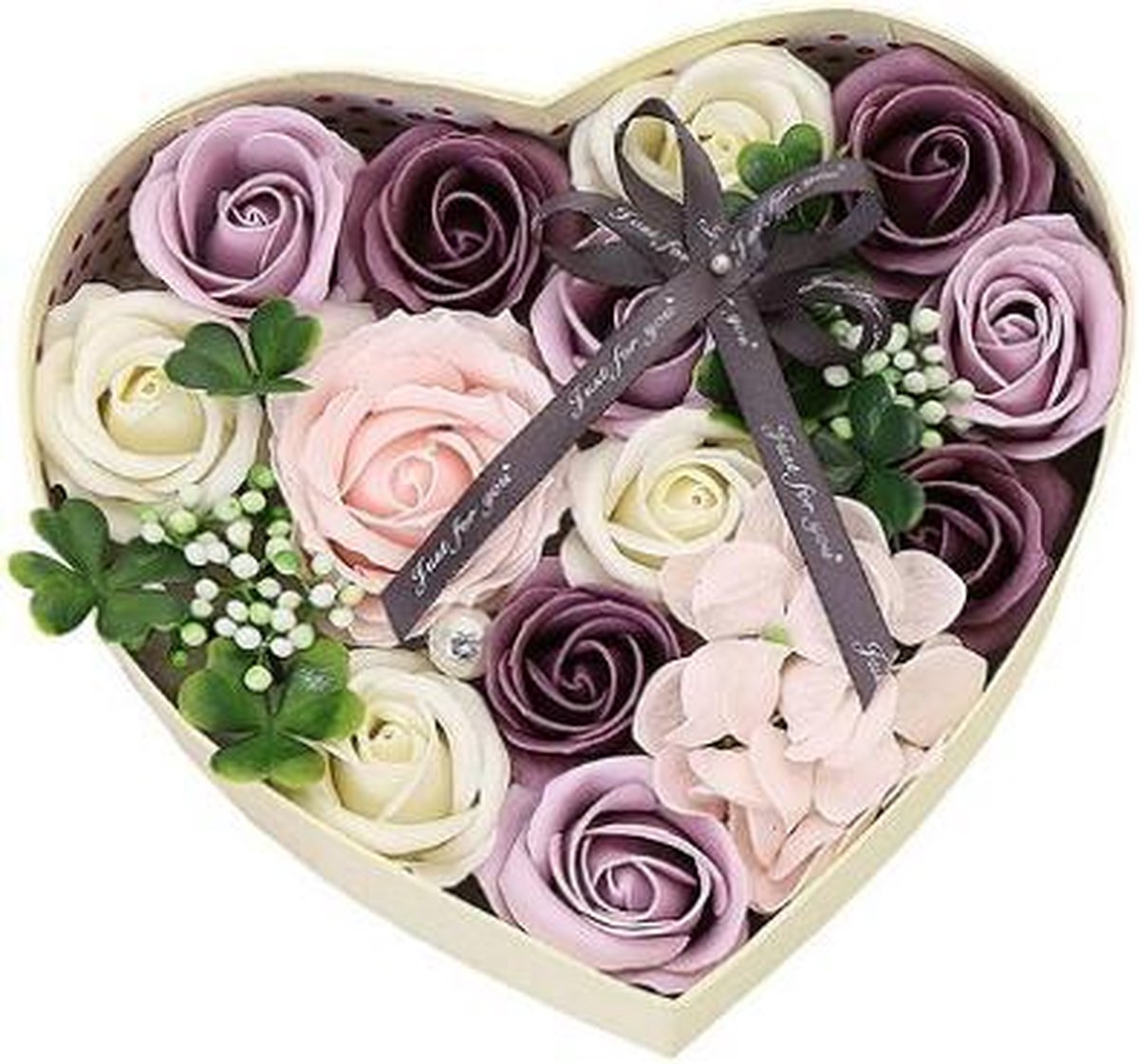Zeeproosjes geschenkdoos hart Lila | Moederdagtip | Uniek cadeau