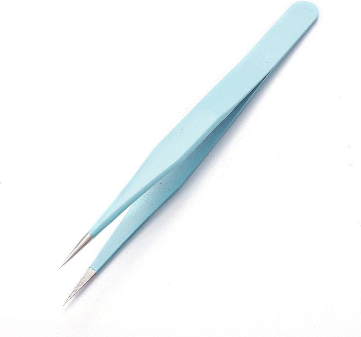 Pincet stainless steel turquoise recht