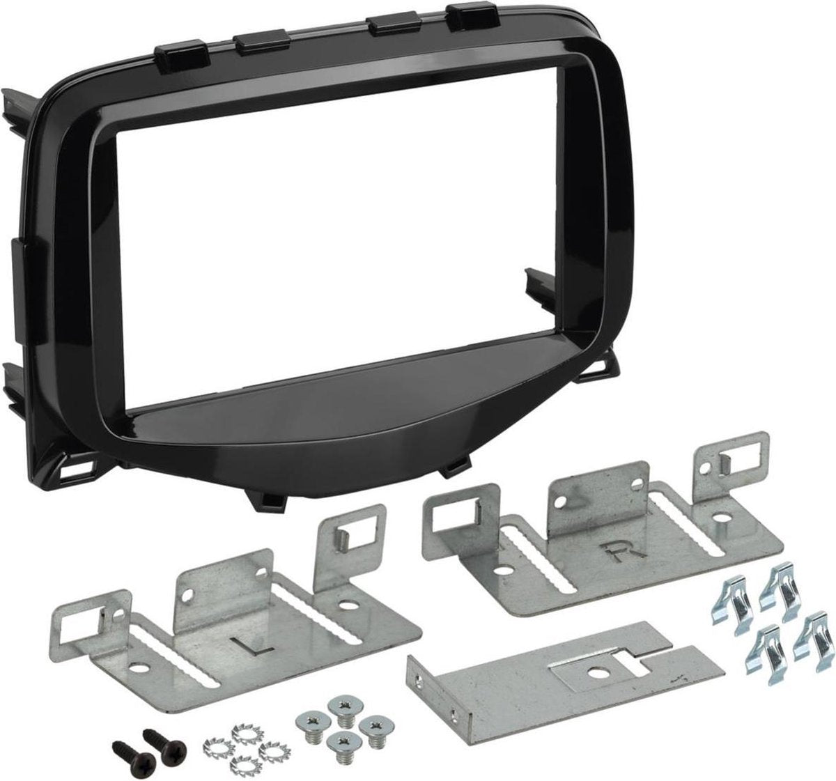 2-DIN Paneel Citroën C1 / Peugeot 108 / Toyota Aygo - Kleur: piano zwart