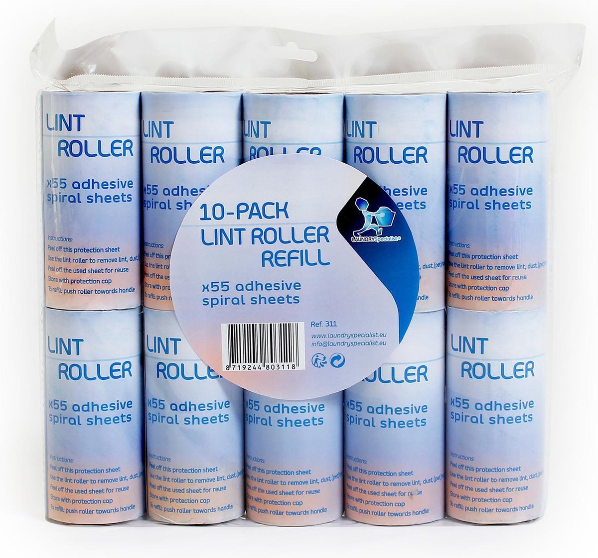 LaundrySpecialist® - Navulset voor pluizenrollers – 10 Rollen