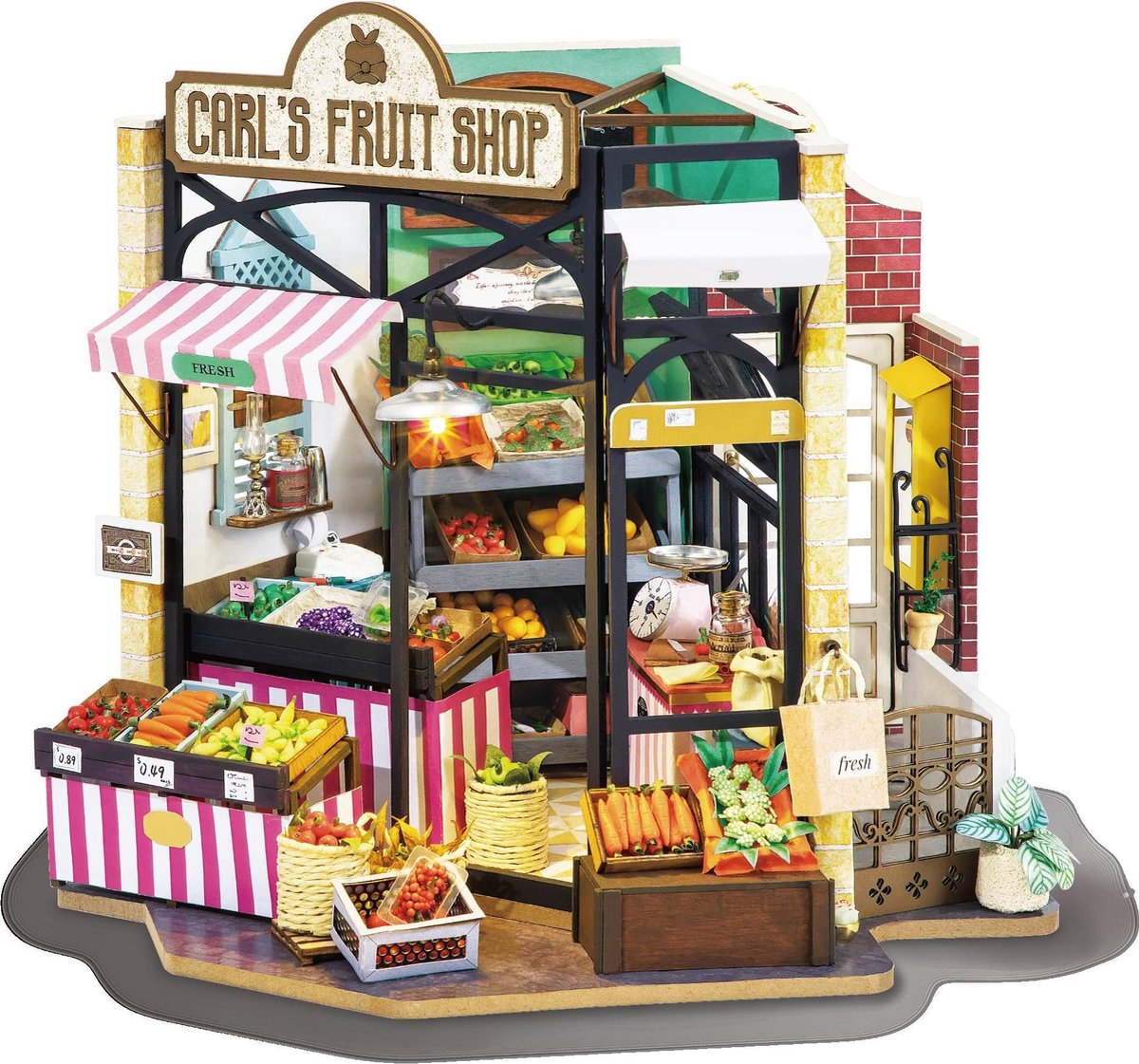 Robotime Poppenhuis Carl's Fruit Shop 23