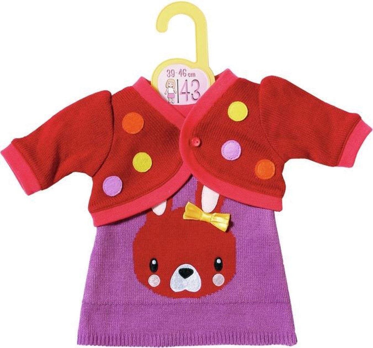 Dolly Moda Knitted Dress and Jacket 43cm Poppenkledingset