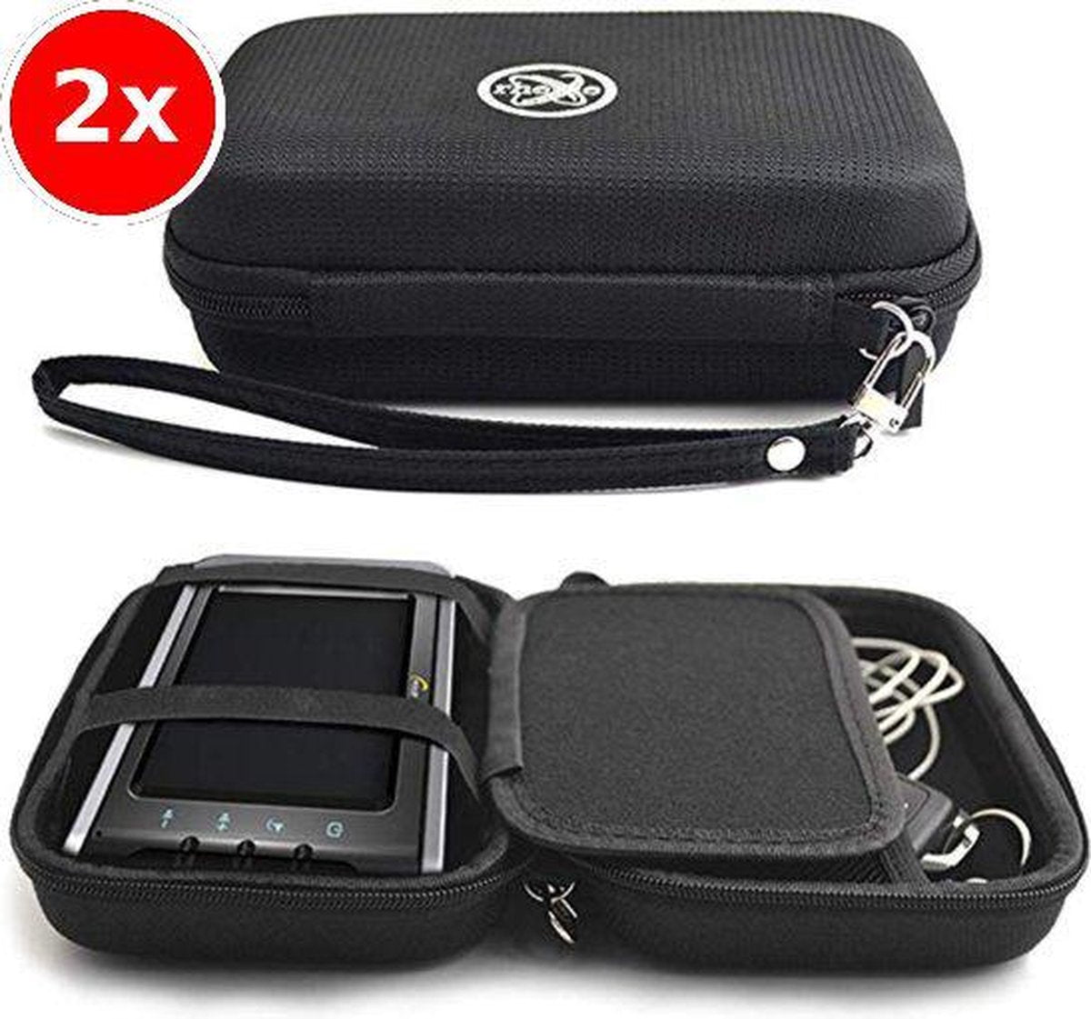 2x Universeel Hard Case voor navigatiesystemen - Geschikt voor alle 5 inch en sommige 6 inch apparaten. Geschikt voor TomTom start 25