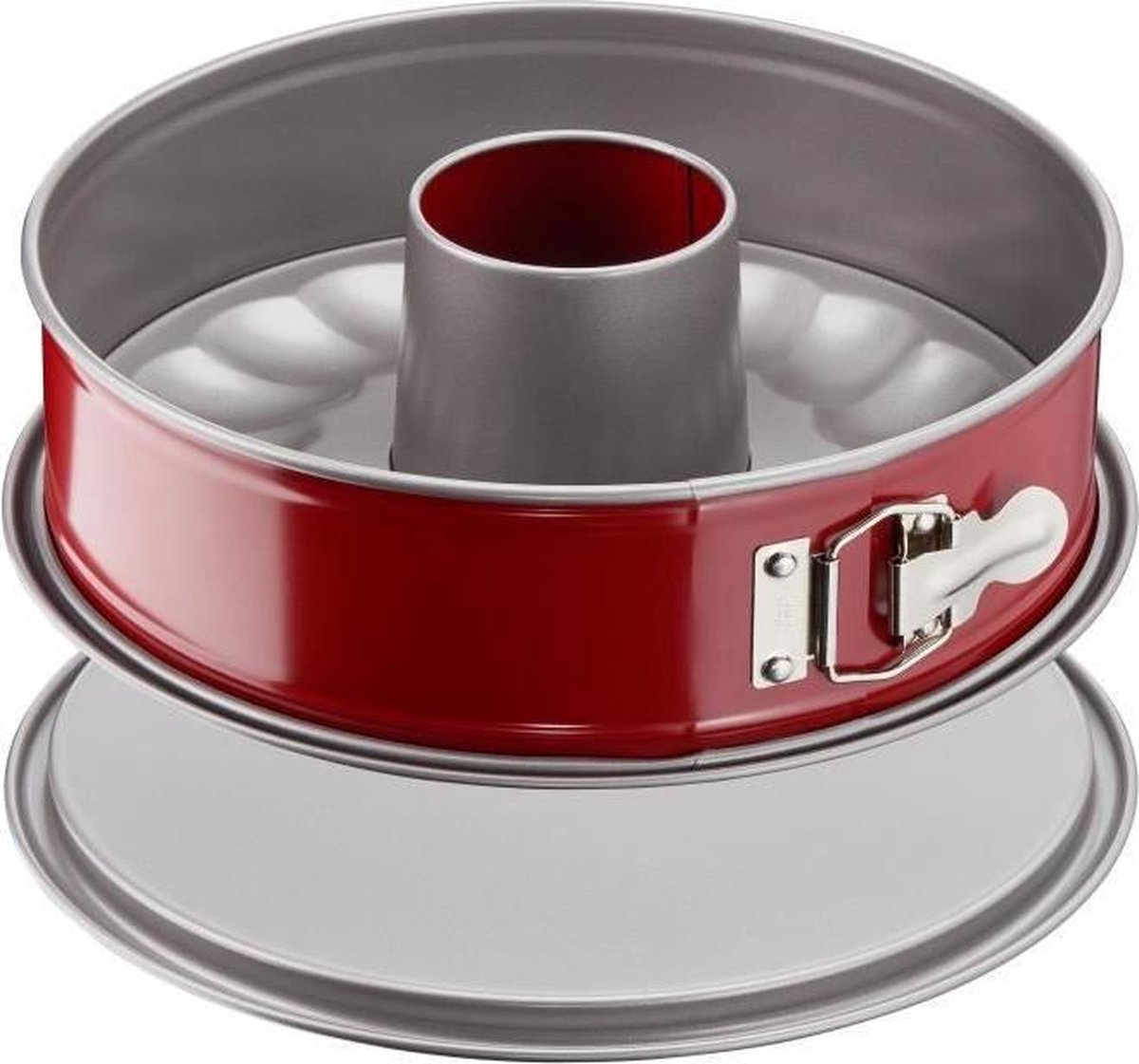 TEFAL Delibake Savarin Mould in staal - Ø 25 cm - Rood en grijs - Met scharnieren