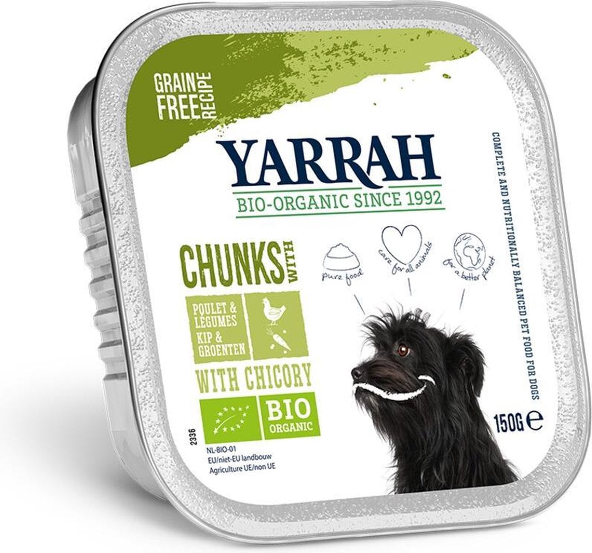 Yarrah Dog Alu Brokjes In Saus - Graanvrij - Kip & Groente - Hondenvoer - 12 x 150 g
