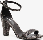 Nova dames hak sandalen met slangenprint - Zwart - Maat 41