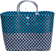 Cosy en Trendy Winkeltas Trendy Blauw - wit 44x27x36cm En Yourkitchen E-kookboek - Heerlijke Smulrecepten