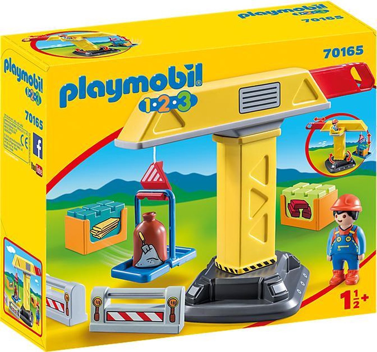 PLAYMOBIL 1.2.3 Bouwkraan - 70165