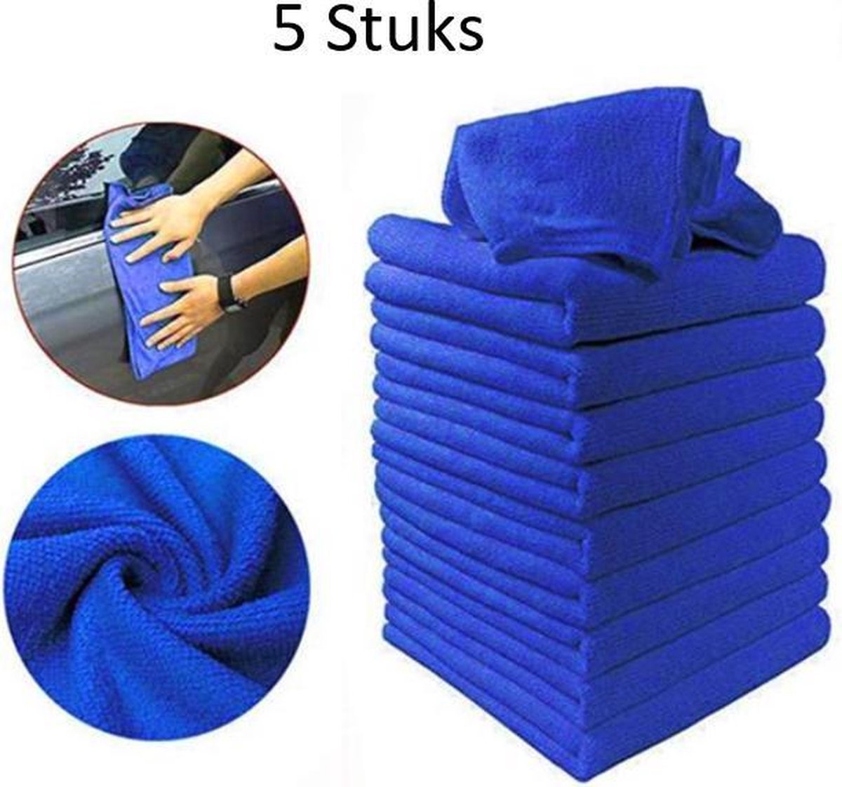 FSW-Products - 5 Stuks - Poetsdoeken - Microfiber auto poetsdoek - Schoonmaak doek - Microvezel - Stofdoek - Autodoek - Krasvrij - 25x25cm - Schoonmaakdoeken - Droogdoek