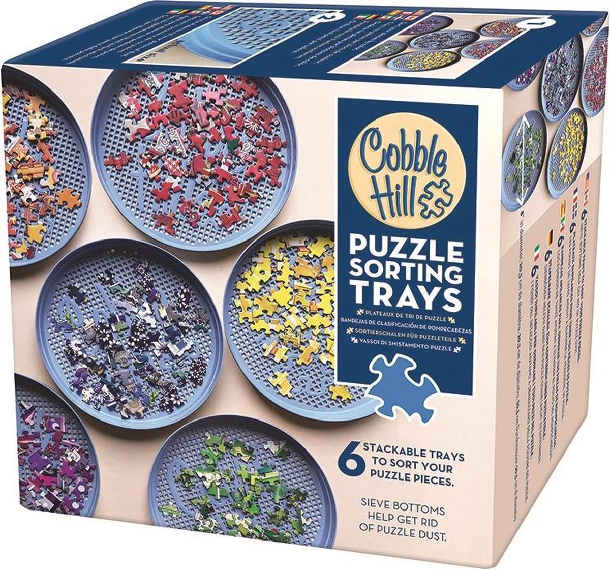 Cobble Hill Puzzelsorteerbakken 20 Cm Blauw 6 Stuks
