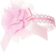 Soft Touch Hoofdband Smal Baby Bloem 0-12 Maanden Roze