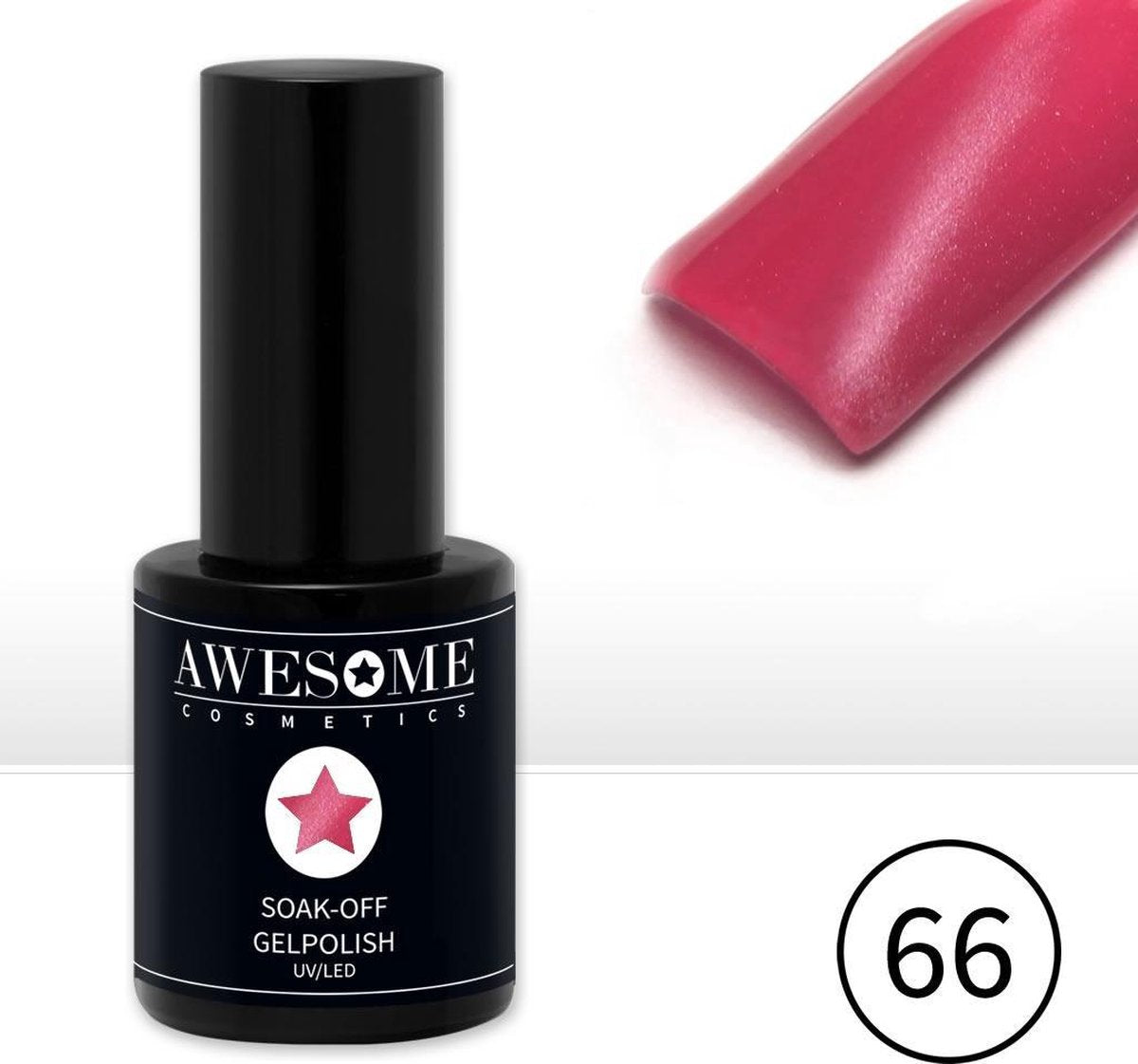 Awesome #66 Cat-Eye Roze Magneet - Magnetic Gelpolish Excl. Cat-Eye Magneet Stick- Gellak - Gel nagellak - UV & LED