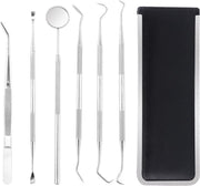 Uitgebreide Professionele Tandarts Set 6 STUKS - met Luxe Etui - Tandsteen Verwijderaar - Tandsteen Haakje - Tandverzorgings Set