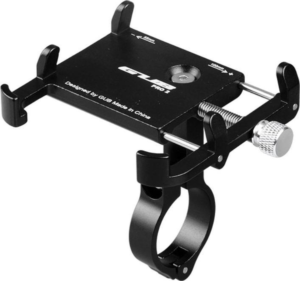 GadgetBay Universele Aluminium telefoonhouder Pro 2 voor op de fiets - Zwart