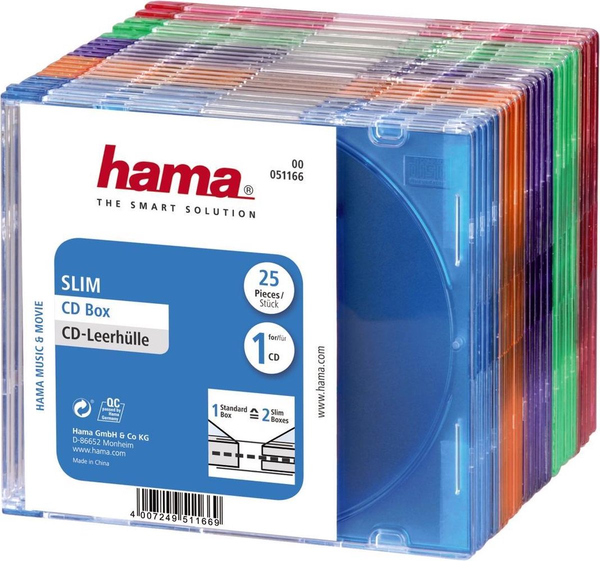 Hama 04751166 Cd Slim Box - 25 stuks / Gekleurd