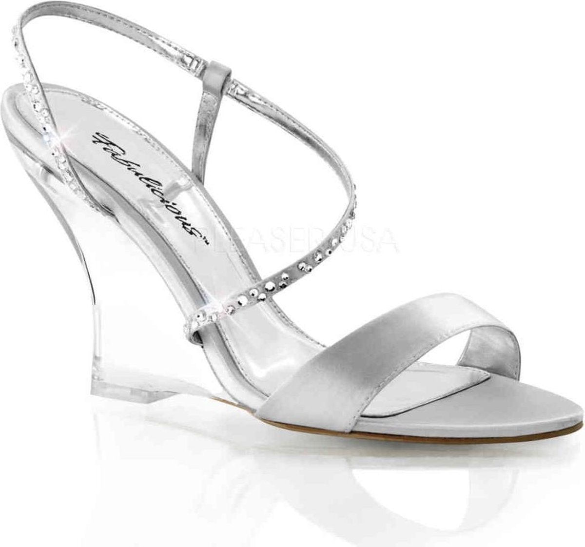 Fabulicious Sleehakken -38 Shoes- LOVELY-417 US 8 Zilverkleurig