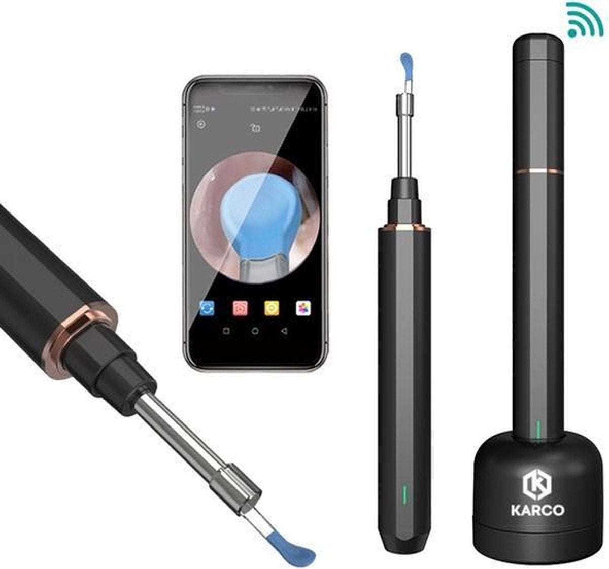 Oorsmeer verwijderaar- Oorreiniger-Veilig & Hygiënisch-wifi- 360 graden camera- Multifunctioneel gebruikbaar